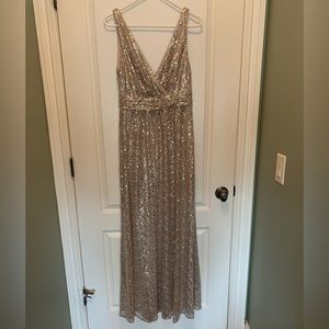 David’s Bridal Gold Sequin Gown